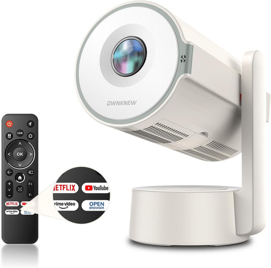 OWNKNEW プロジェクター 小型 35000LM 【2026年最新・公式Netflix認証・正規OS搭載・天井投影可能】ホームプロジェクター